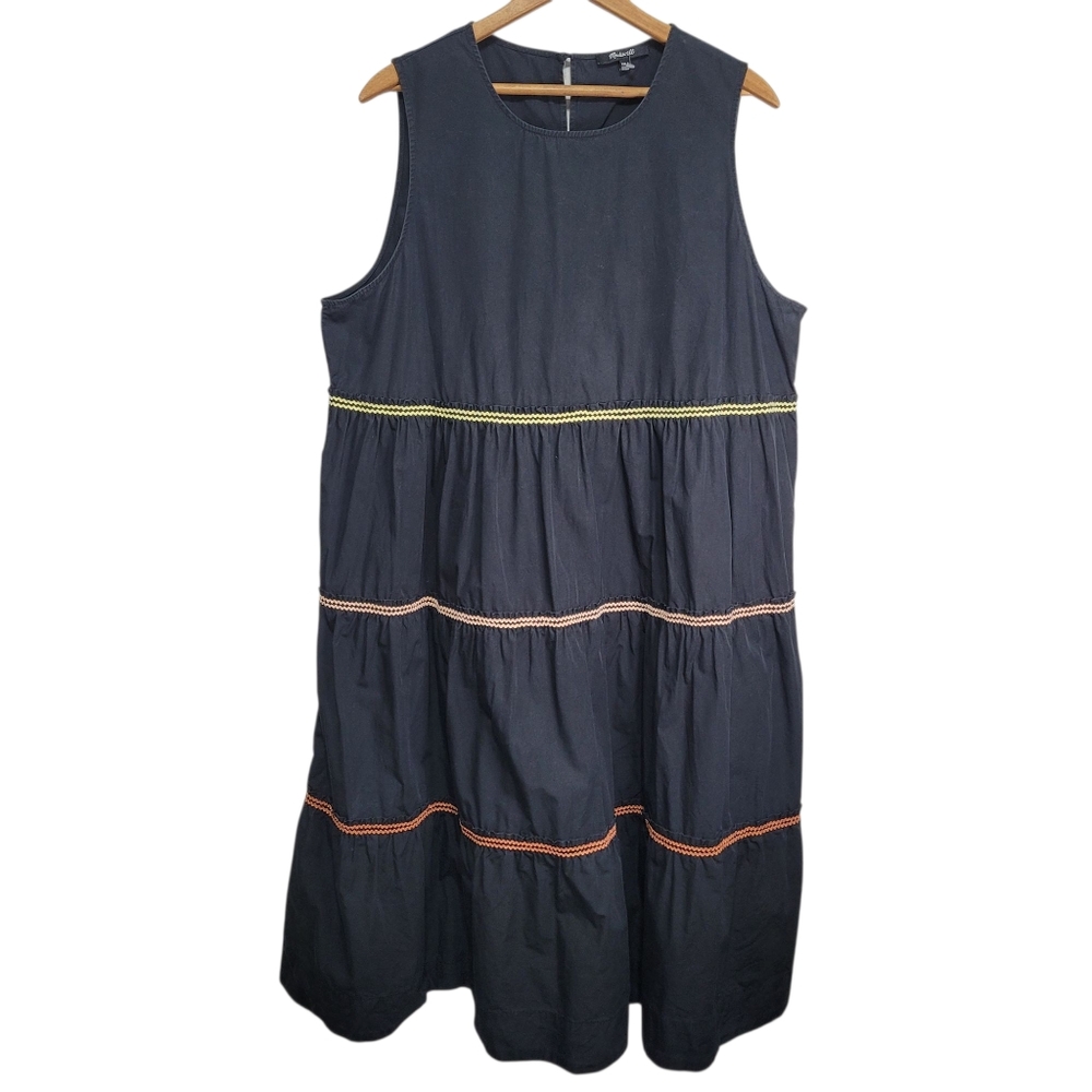 Madewell Petite Rickrack Cattail Tiered Dress XXLP GUC